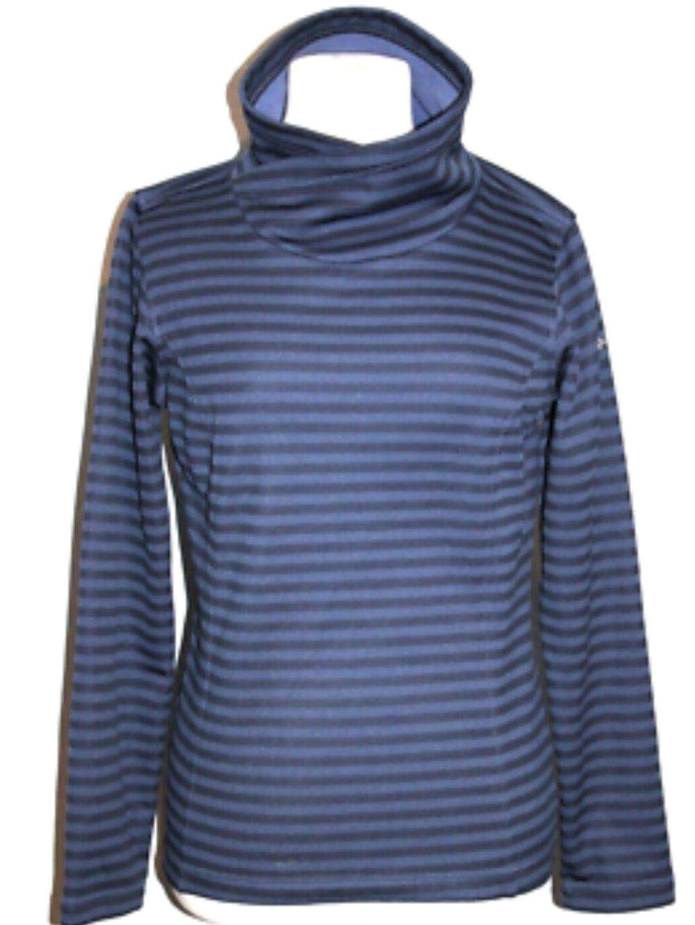 Columbia Navy and Black Striped Funnel Neck Sweater